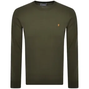 Farah Vintage Mullen Merino Wool Jumper Green