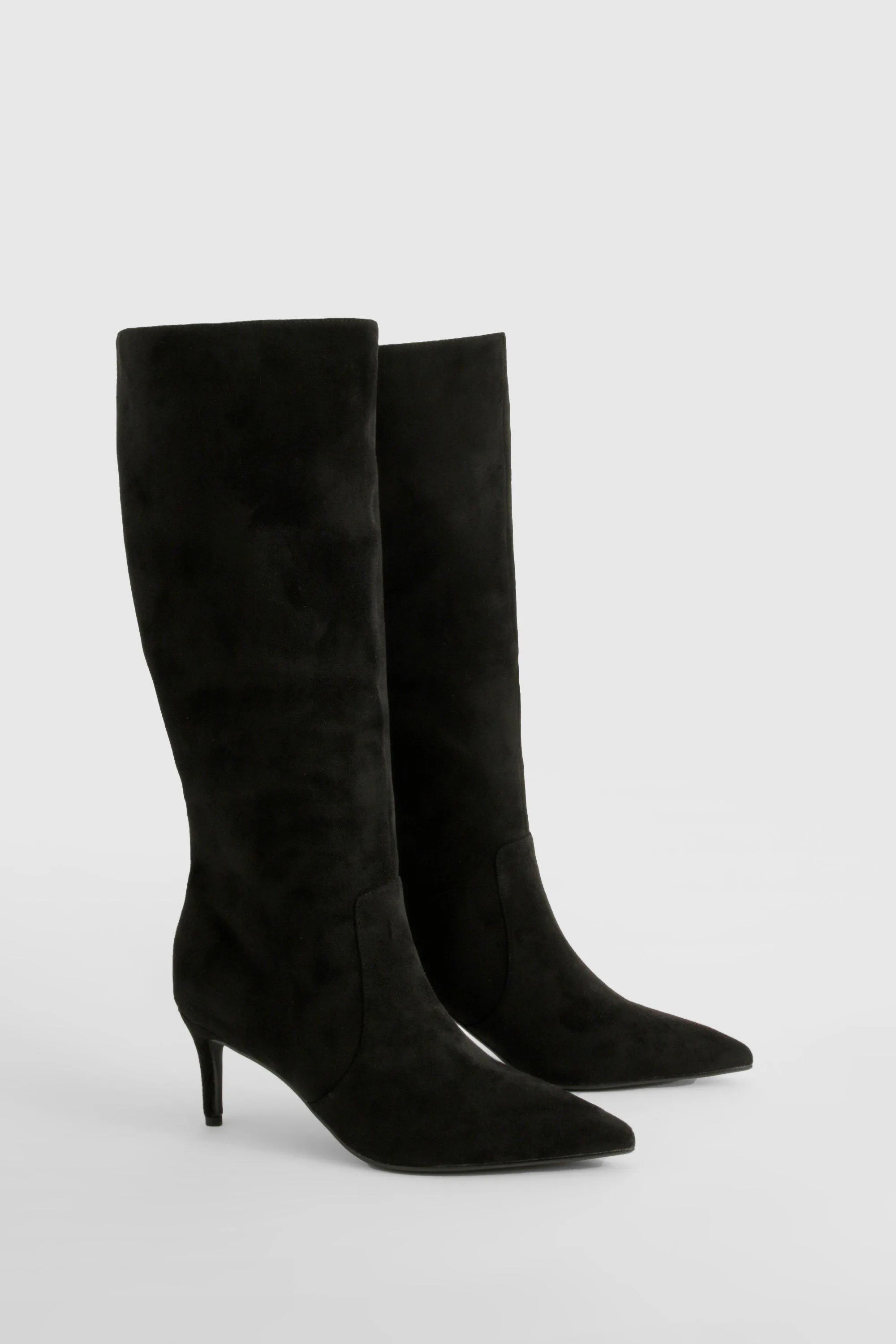 Faux Suede Stiletto Knee High Boots