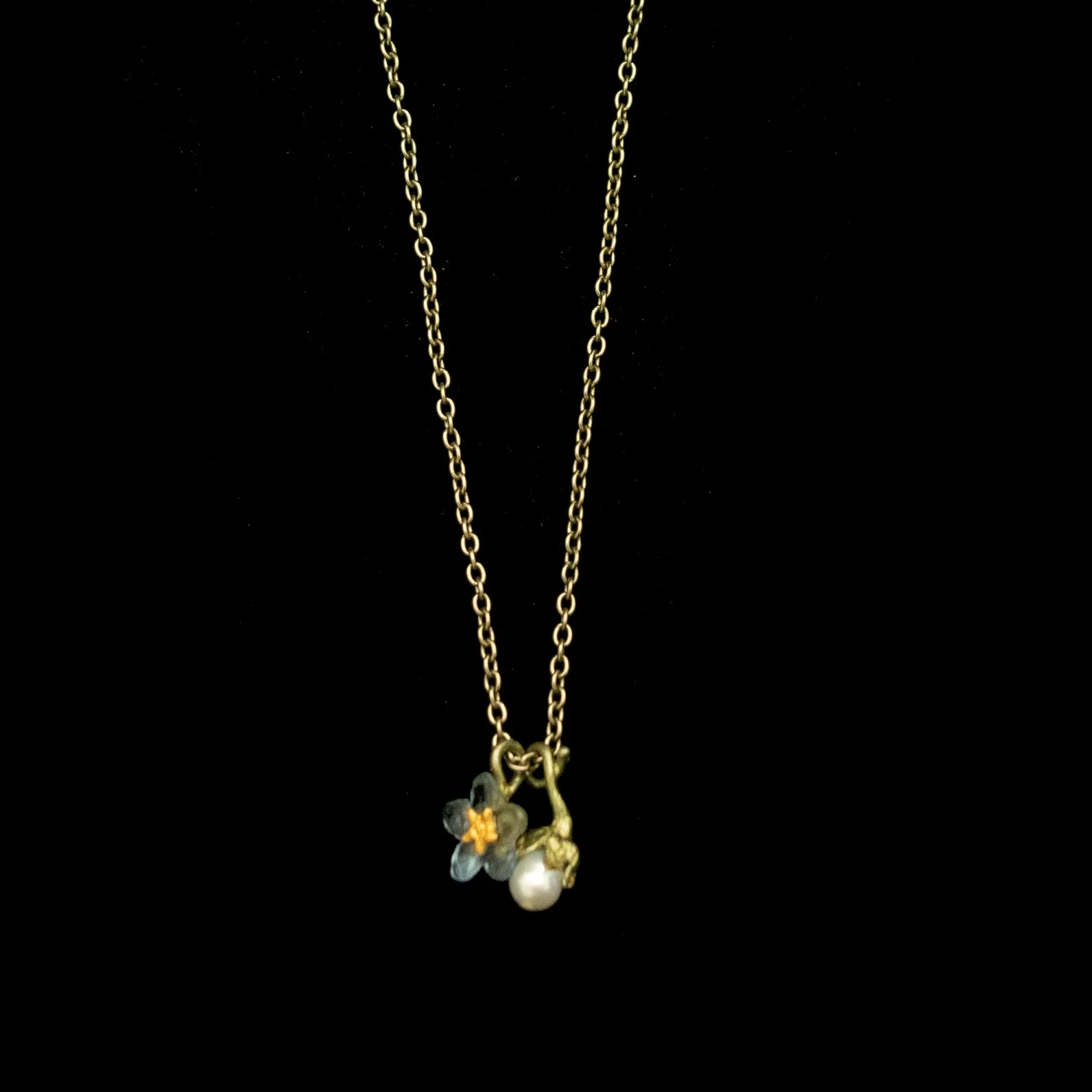 Forget Me Not 16 Inch Adjustable Pendant Necklace by Michael Michaud