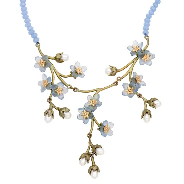 Forget Me Not 16 Inch Adjustable Triple Dangle on Chalcedony Necklace by Michael Michaud