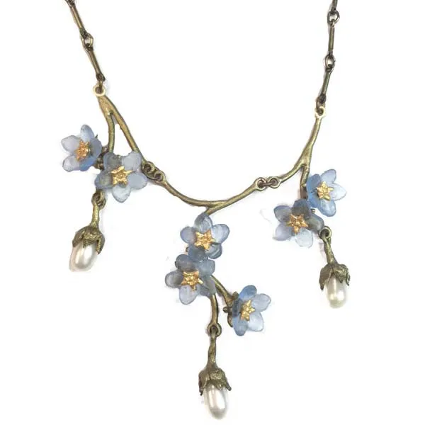 Forget Me Not 16 Inch Adjustable Triple Drop on Chain Necklace by Michael Michaud