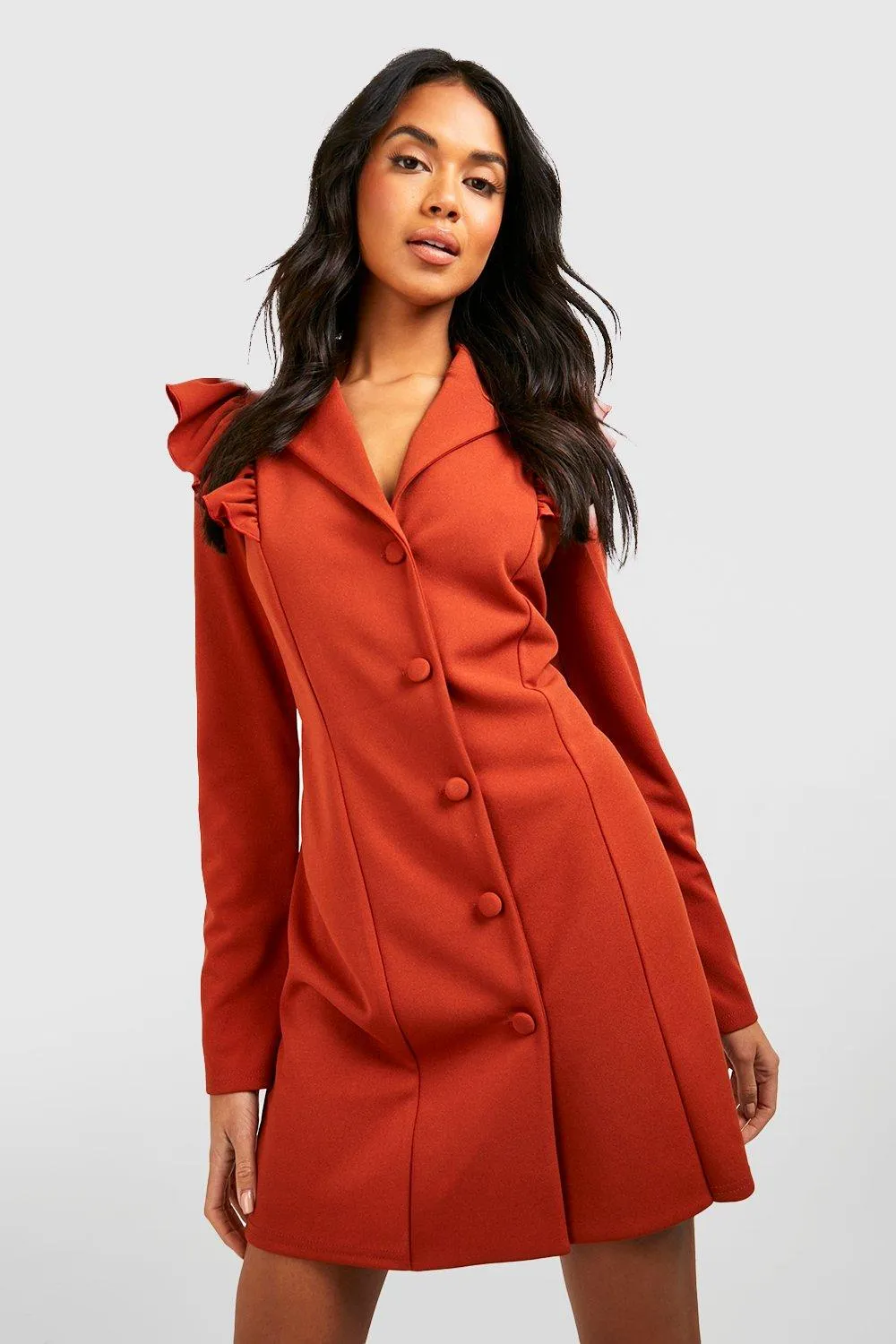 Frill Sleeve Blazer Dress