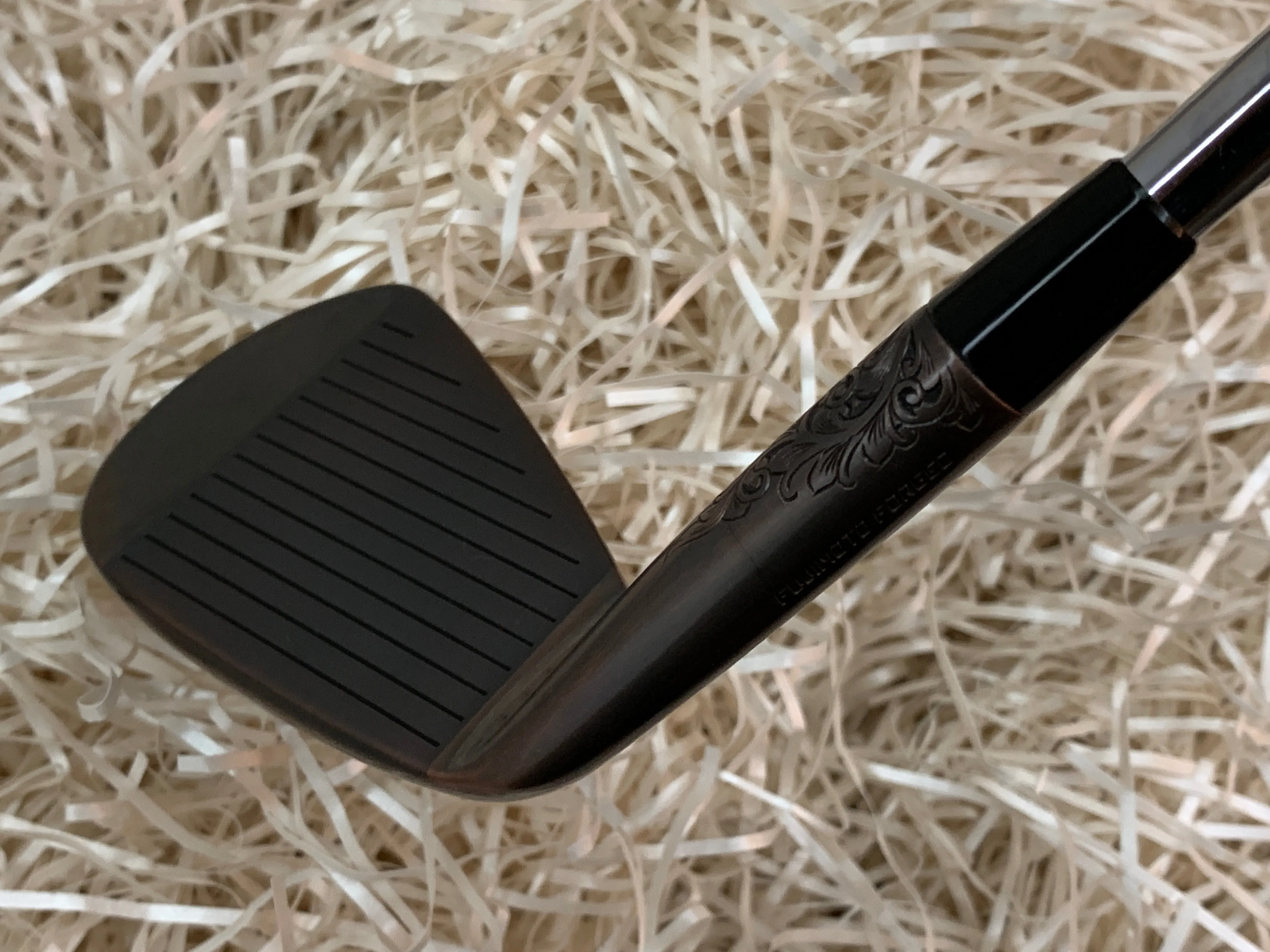 Fujimoto Golf Iron Handcrafted Signature Iura Wing Back in Black Copper