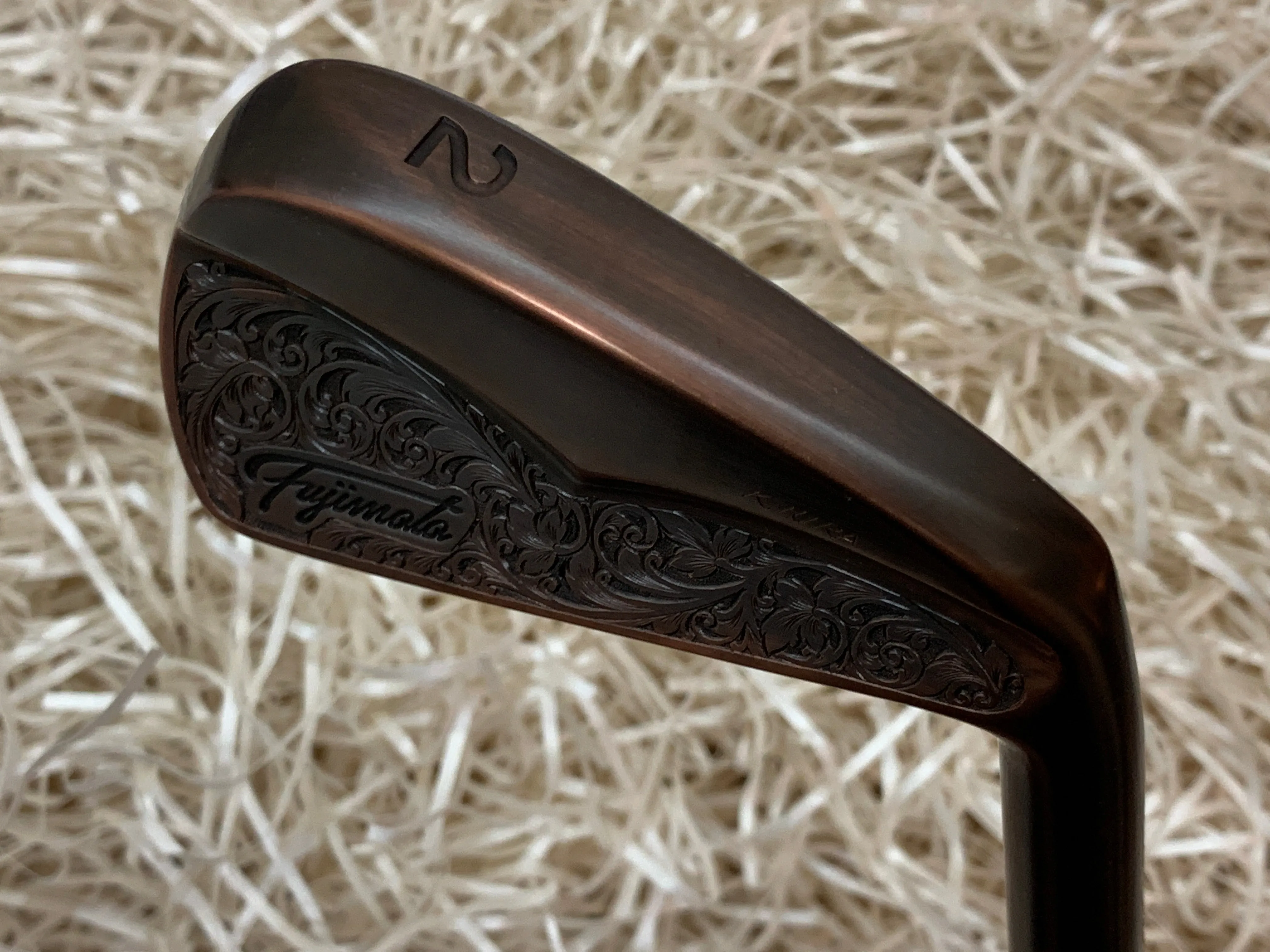 Fujimoto Golf Iron Handcrafted Signature Iura Wing Back in Black Copper