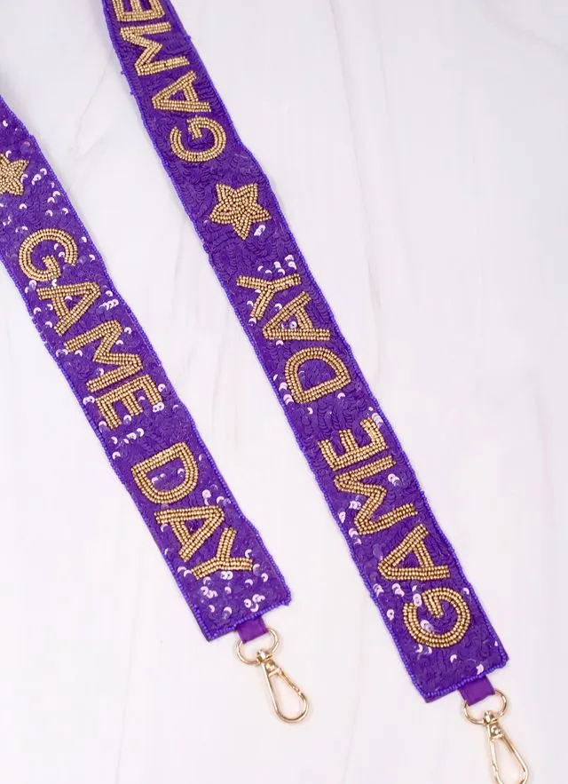 Game Day Spirit Sequin Strap PURPLE GOLD