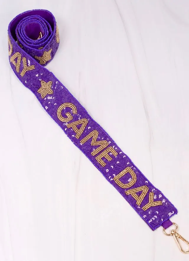 Game Day Spirit Sequin Strap PURPLE GOLD