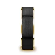 Gaston Black Tungsten and Gold Plated Band