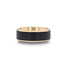 Gaston Black Tungsten and Gold Plated Band