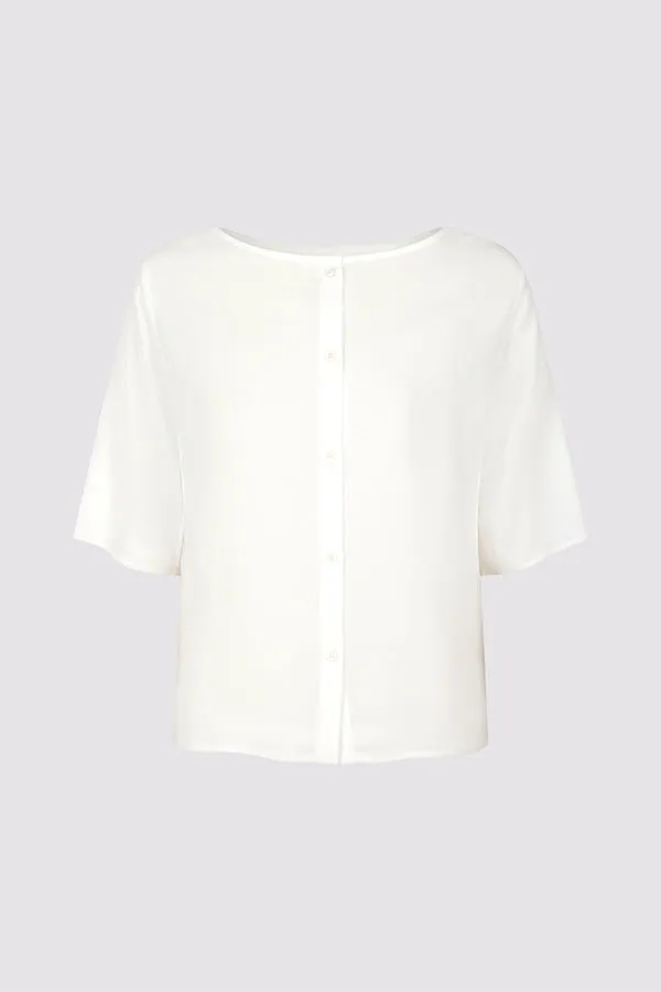 Gerard Darel ALYAH WHITE BUTTON DOWN BACK FLOWING BLOUSE