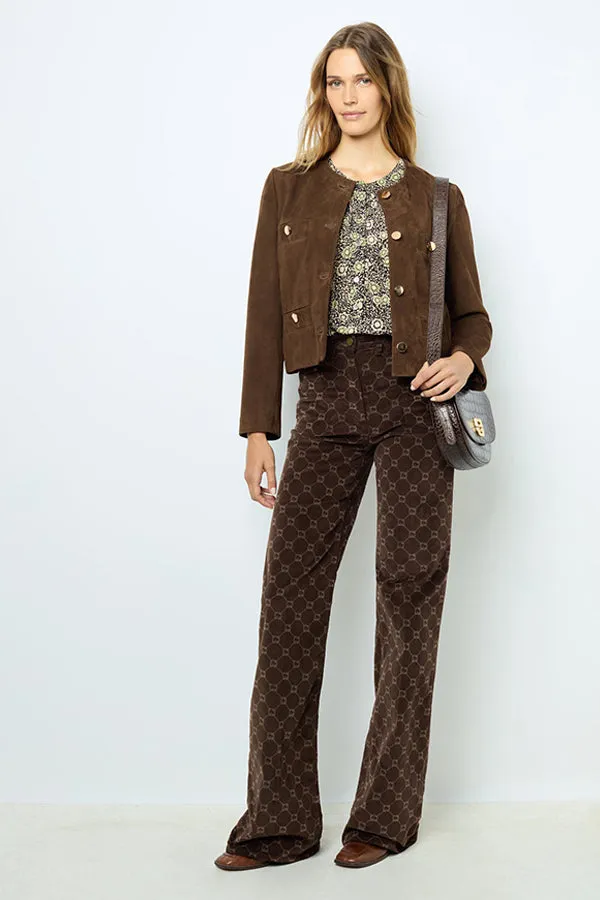 Gerard Darel BELINA SUEDE COLLARLESS JACKET