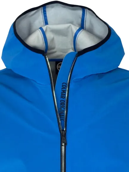 GIACCA ANTI-VENTO UOMO BLU CON CAPPUCCIO