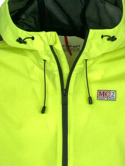 GIACCA UOMO IMPERMEABILE GIALLO FLUO CON CAPPUCCIO