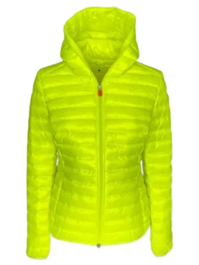 GIUBBINO DONNA GIALLO FLUO CON CAPPUCCIO