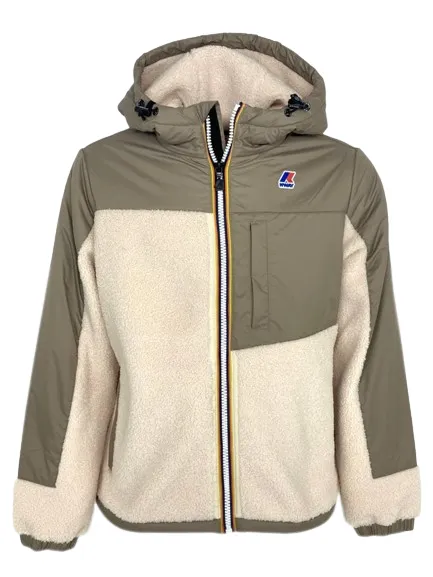 GIUBBINO UOMO TEDDY BEIGE/ECRU CON CAPPUCCIO