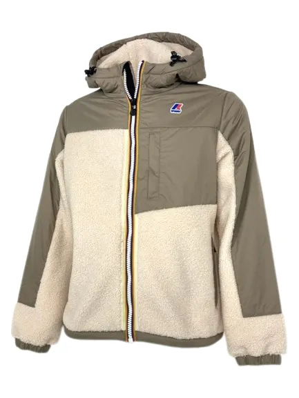 GIUBBINO UOMO TEDDY BEIGE/ECRU CON CAPPUCCIO