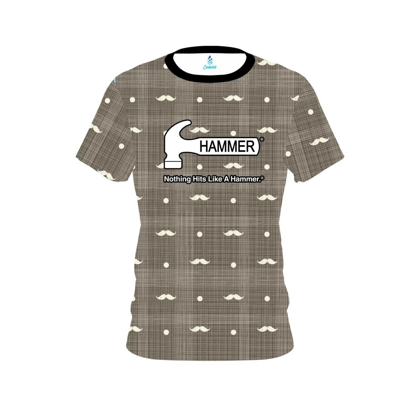 Hammer Brown Plaid Mustache CoolWick Bowling Jersey