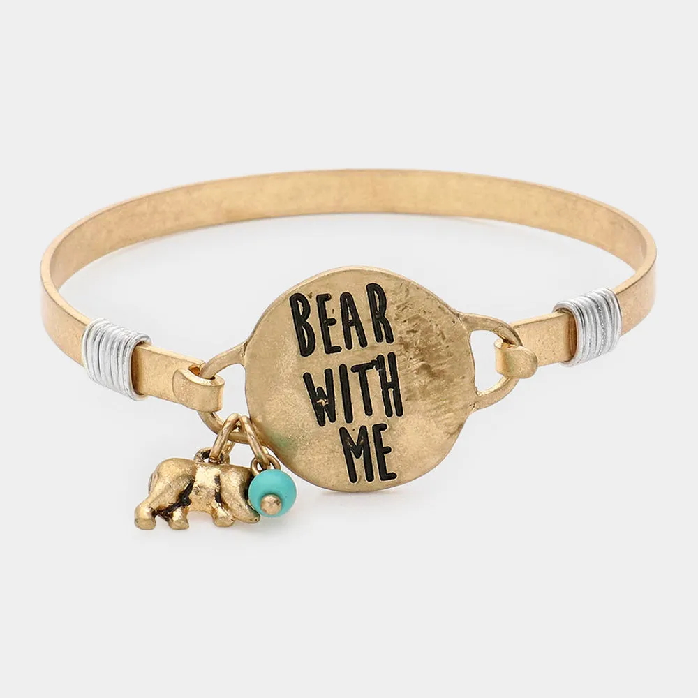 iLLASPARKZ Bear with Me Message Charm Hook Bracelet