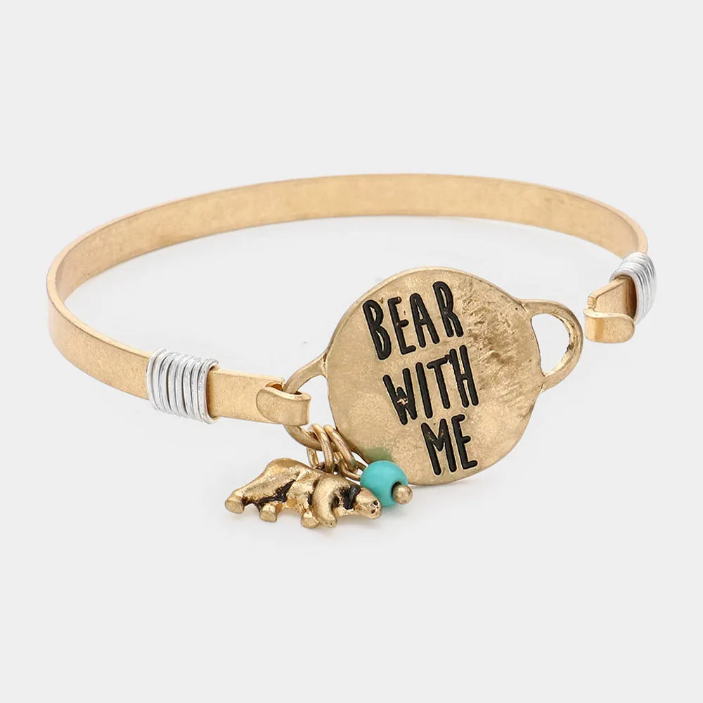 iLLASPARKZ Bear with Me Message Charm Hook Bracelet