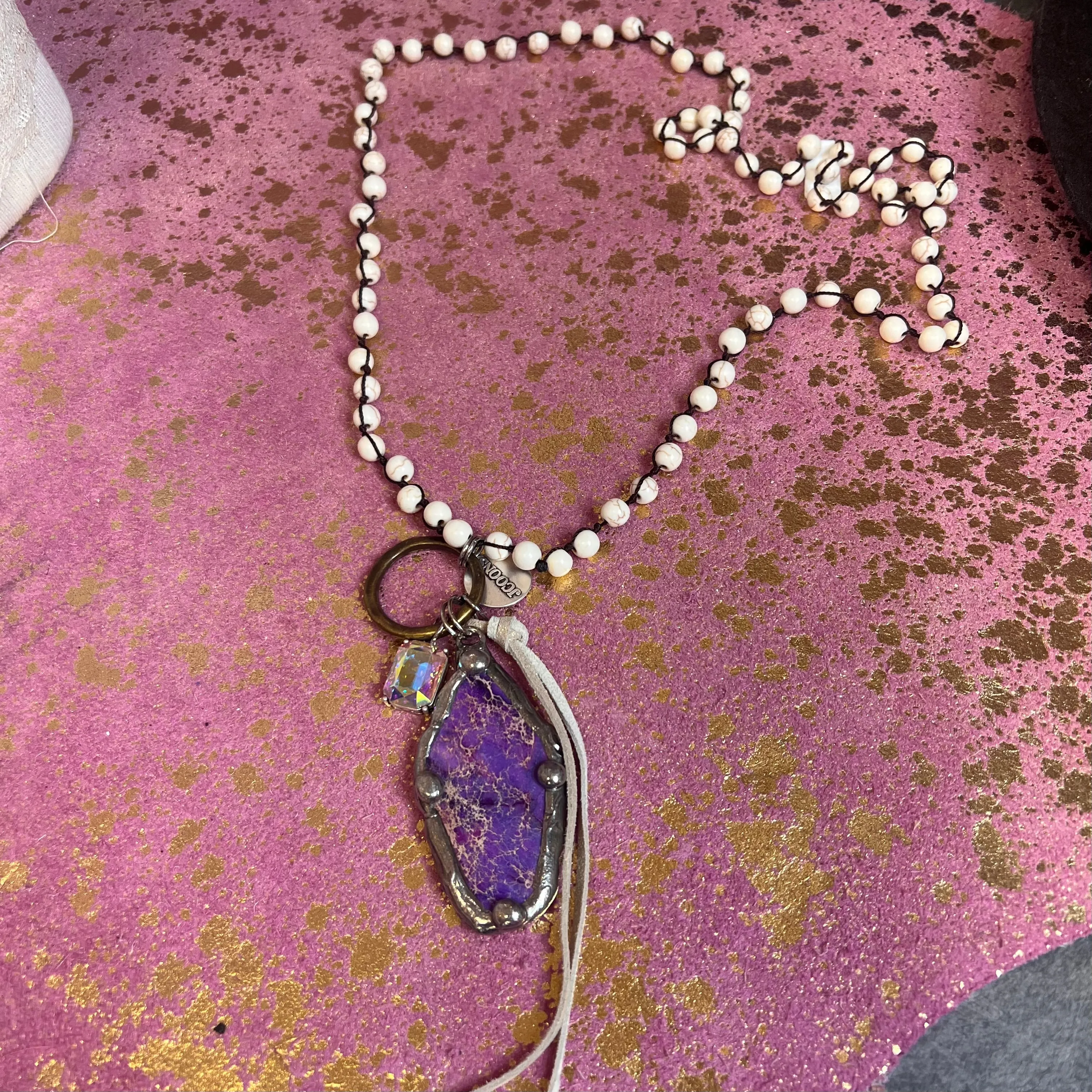 JCOON Purple Charm Beaded Necklace