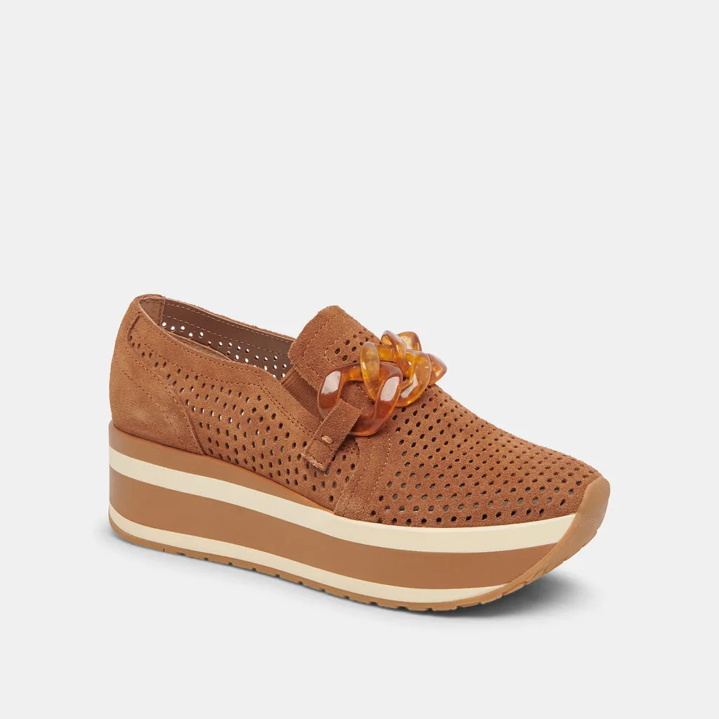 JHENEE PERFORATED SNEAKERS PECAN SUEDE– Dolce Vita 6874328563778