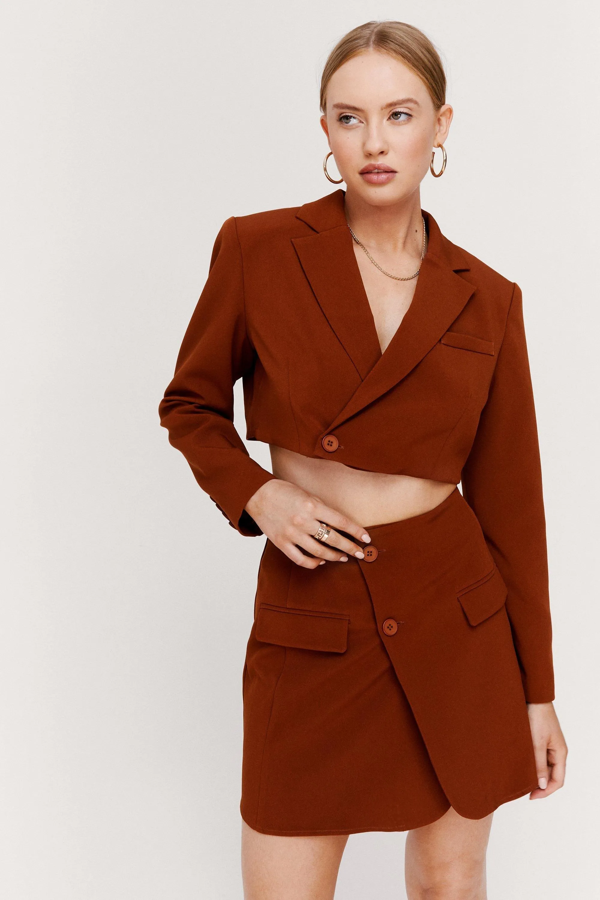 Keep Up The Work Shoulder Pad Cropped Blazer