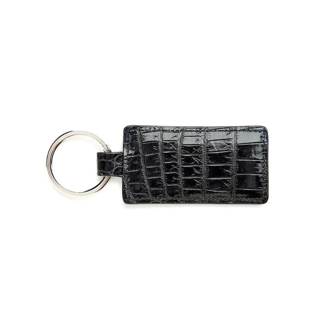 Key Ring - Black Exotic Crocodile