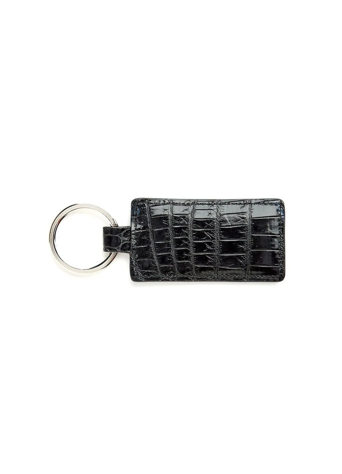 Key Ring - Black Exotic Crocodile