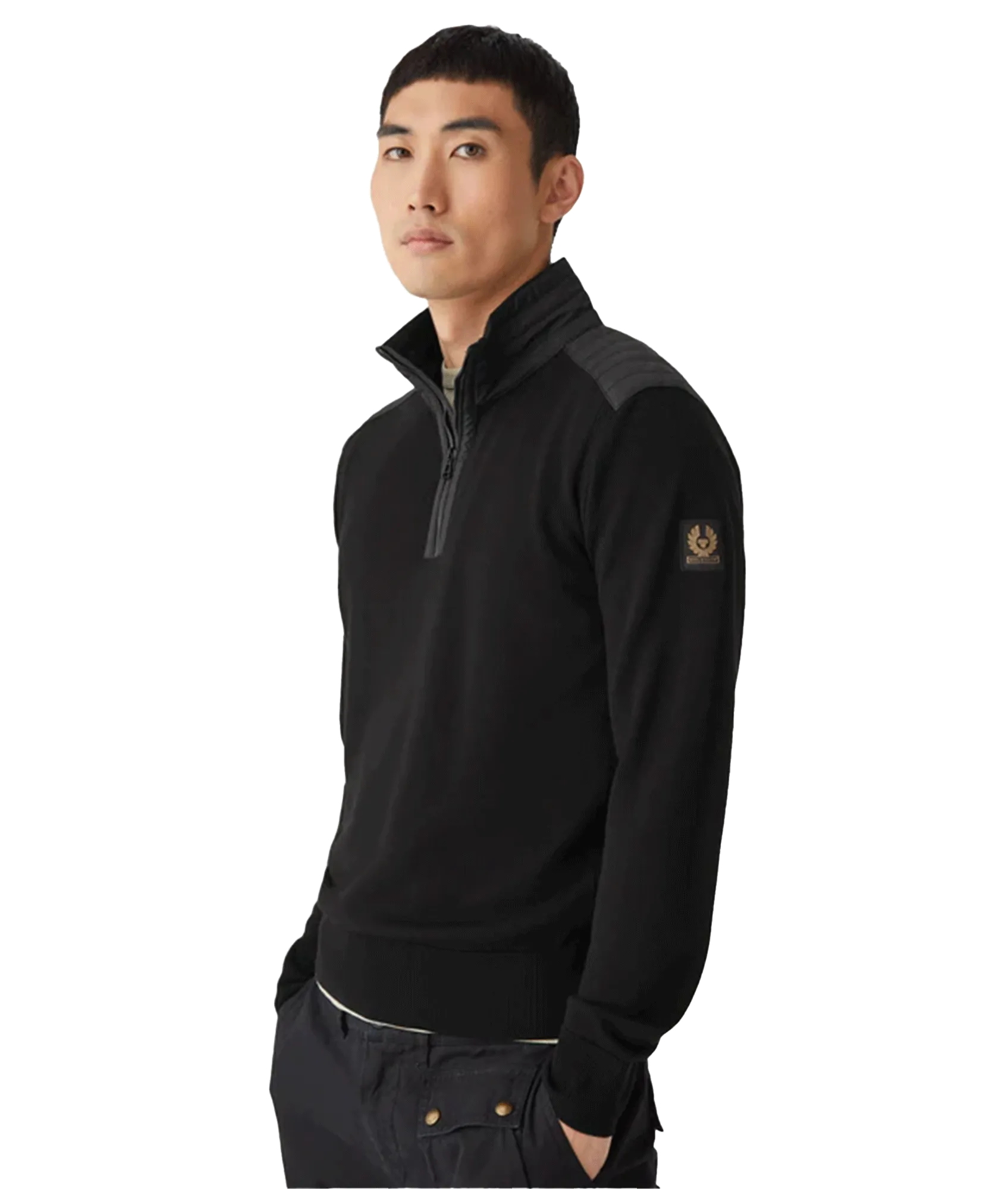 Kilmington Merino Wool Quarter Zip Jumper - Black