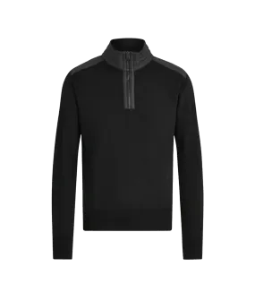 Kilmington Merino Wool Quarter Zip Jumper - Black