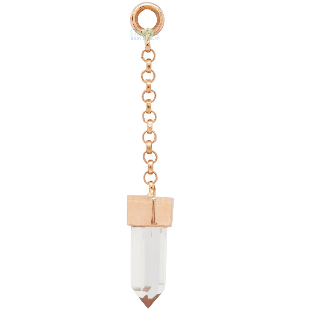 Kiss Me Chain Charm in Gold with Natural Stone