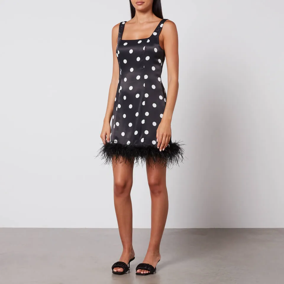 Kitri Edina Polka-Dot Satin Mini Dress - UK 6 | Coggles