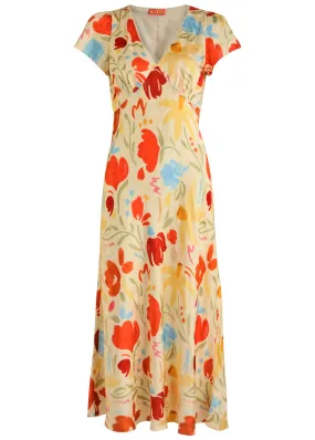 KITRI Effie floral-print satin midi dress -                         -                     -                