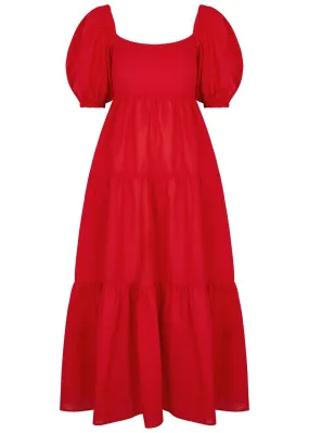 KITRI Gianna red linen-blend maxi dress -                         -                     -                