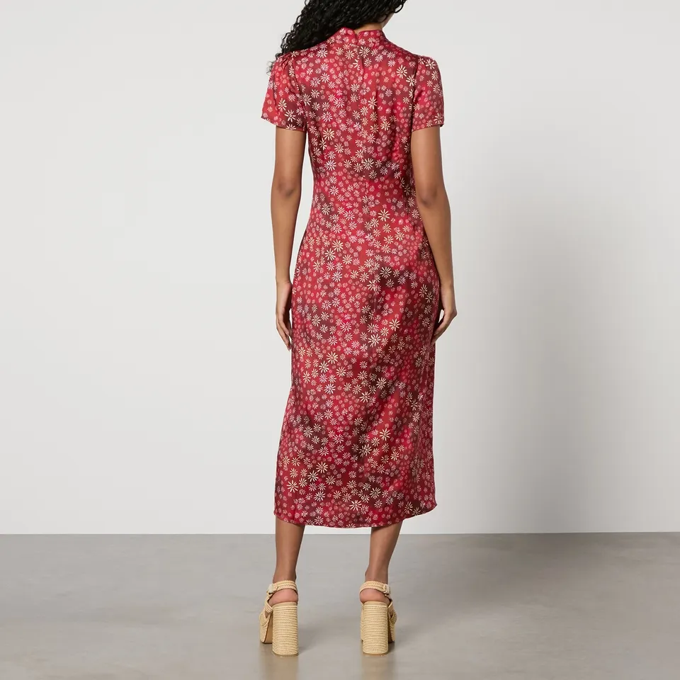 Kitri Leia Printed Crepe de Chine Midi Dress - UK 6 | Coggles