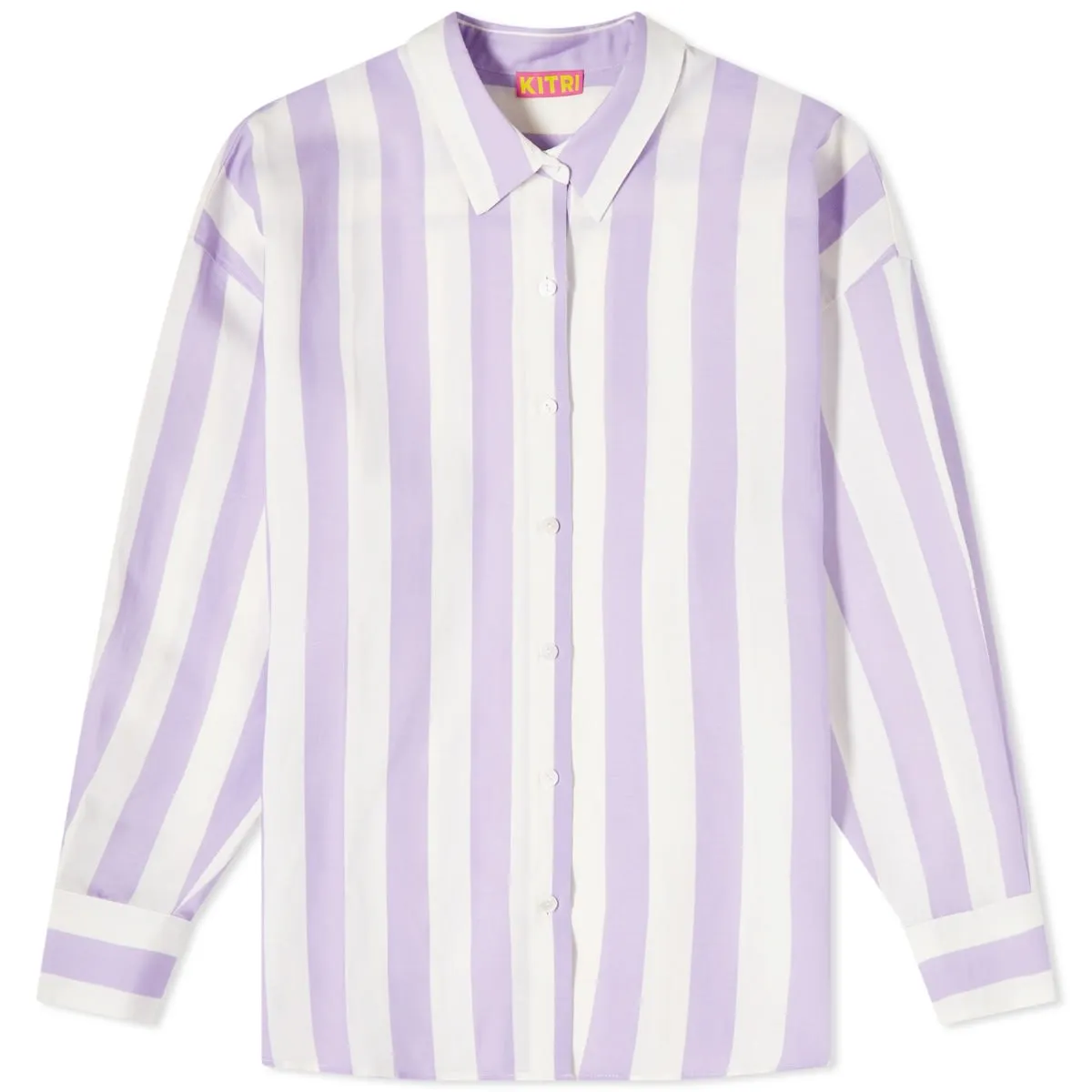 KITRI Mariana Lilac Stripe Boyfriend ShirtLilac Stripe