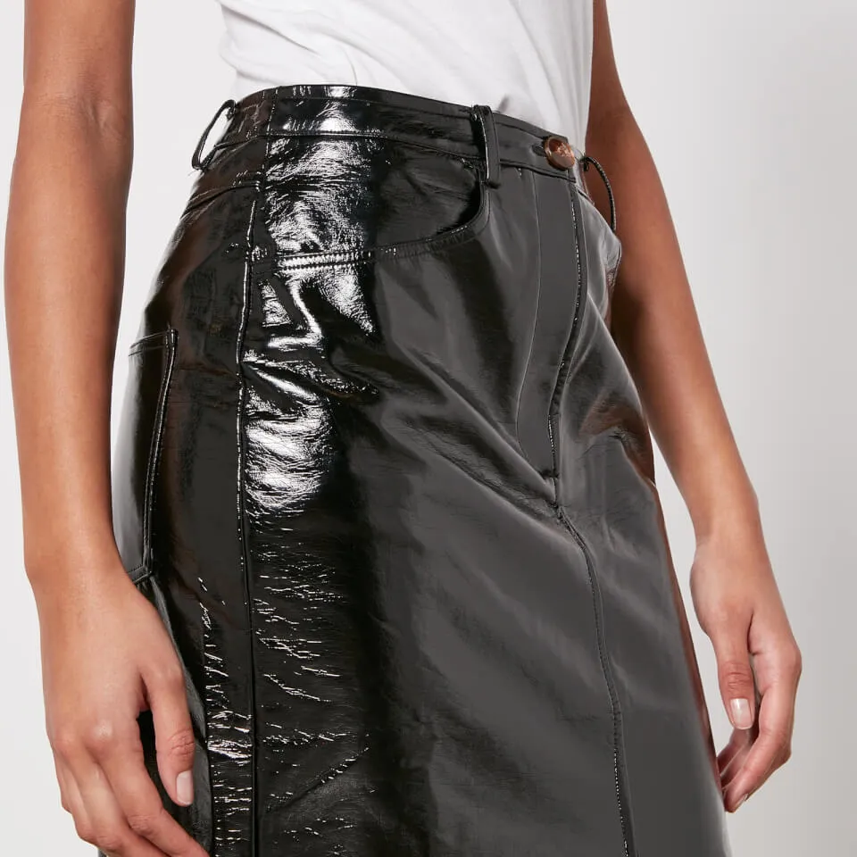 Kitri Penny Vinyl Midi Skirt - UK 6 | Coggles