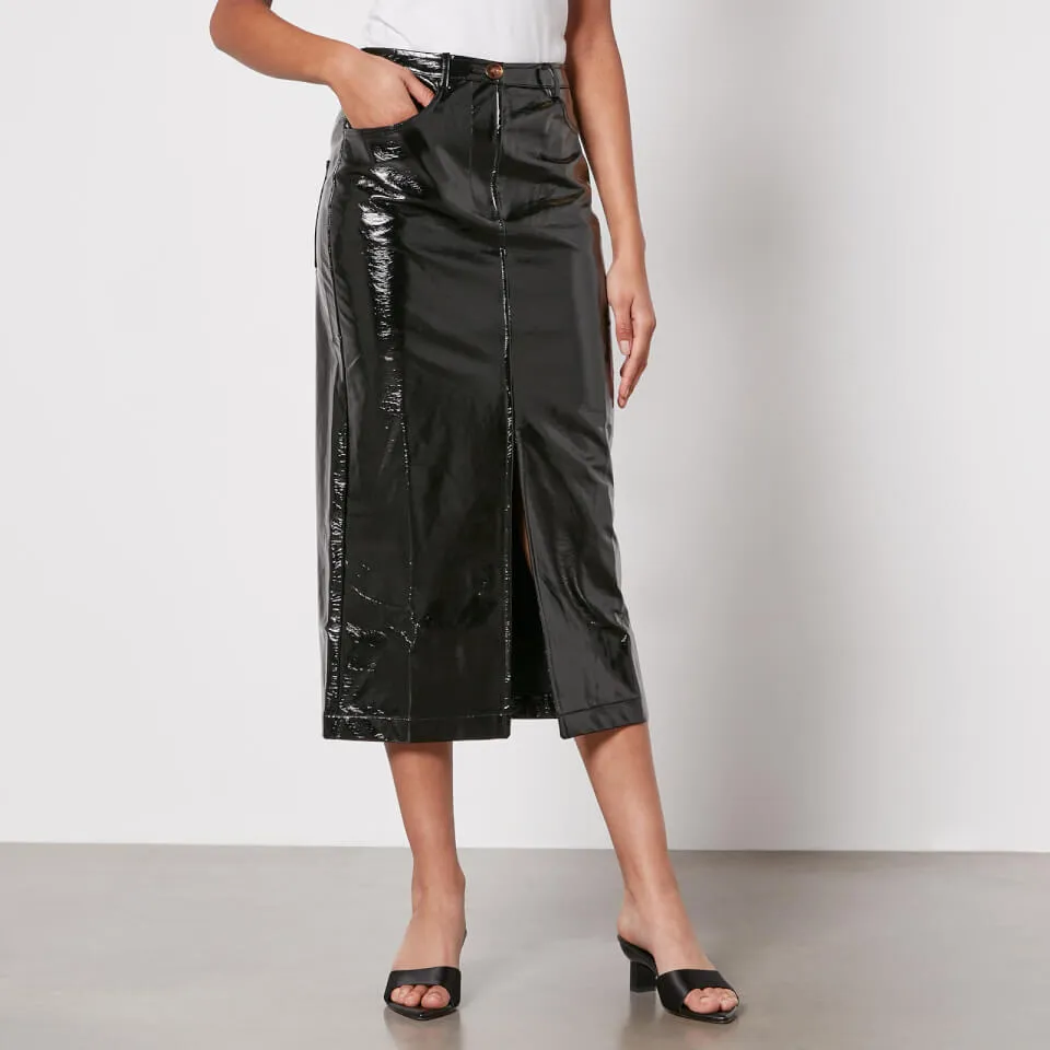 Kitri Penny Vinyl Midi Skirt - UK 6 | Coggles