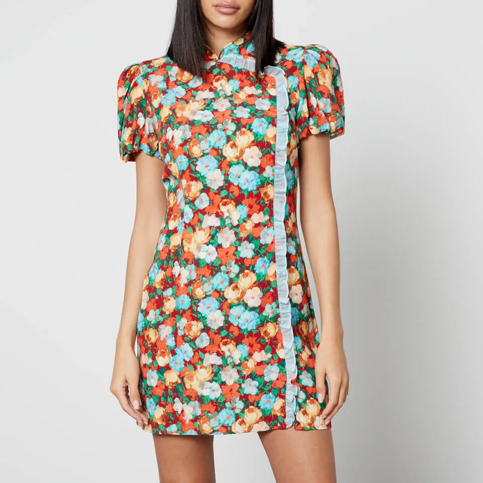 Kitri Philippa Floral-Print Crepe Mini Dress - UK 6 | Coggles