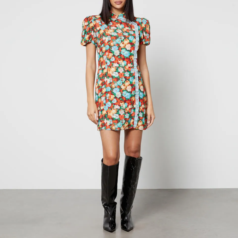 Kitri Philippa Floral-Print Crepe Mini Dress - UK 6 | Coggles