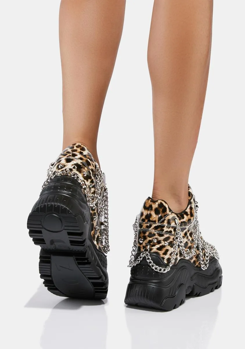 Leopard Patent Space Candy Platform Sneakers-