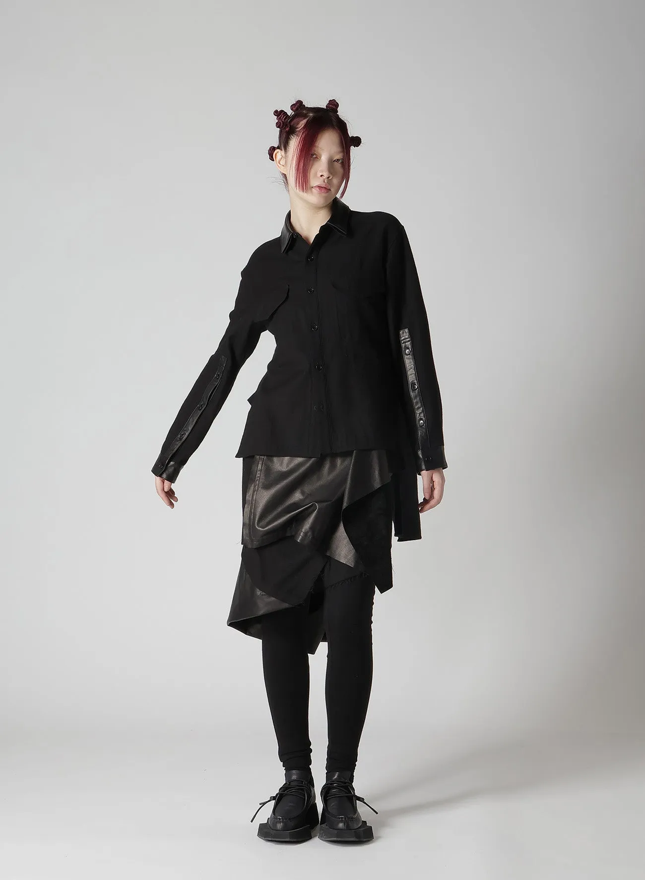 LIGHT SERGE PANELED SKIRT