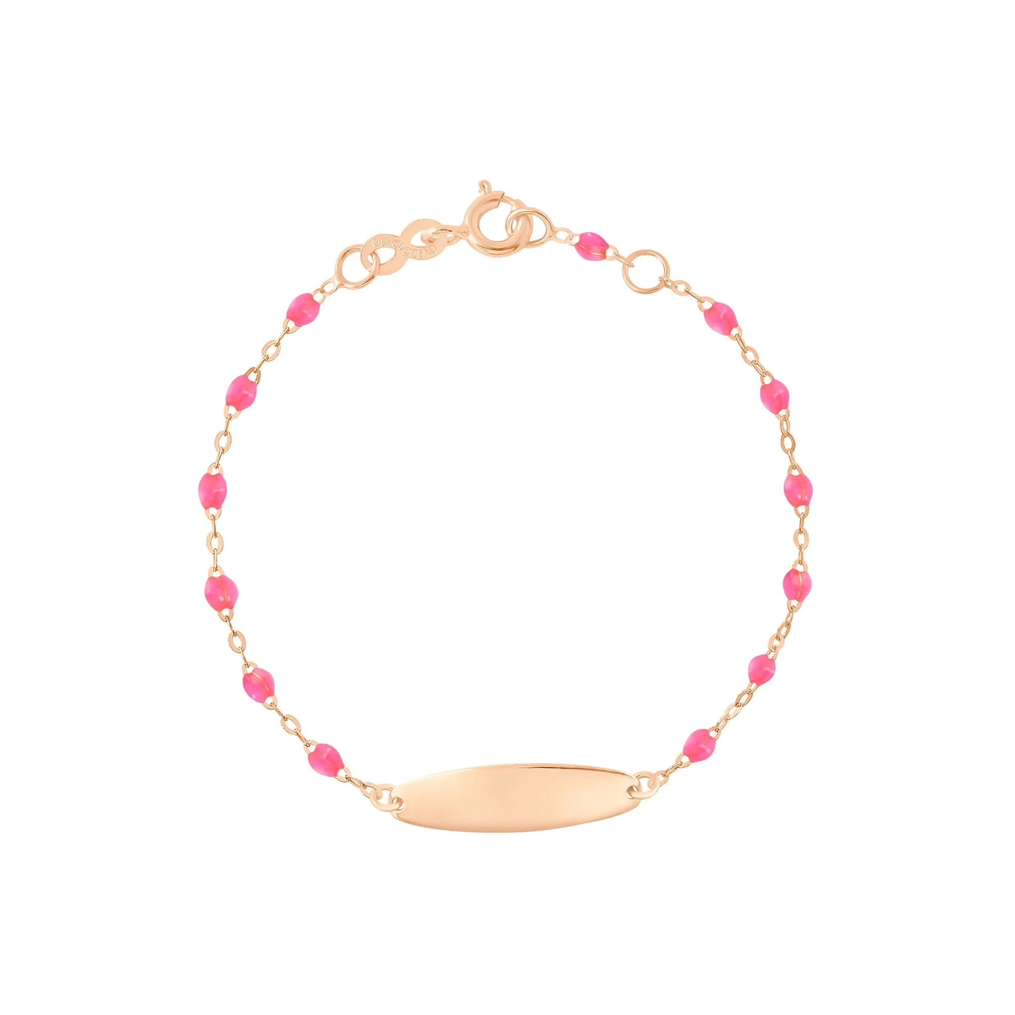 Little Gigi Pink bracelet, Oval plaque, Rose Gold, 5.9