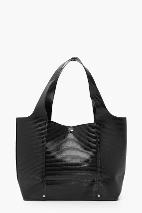 Lizard Croc PU Slouchy Tote Bag