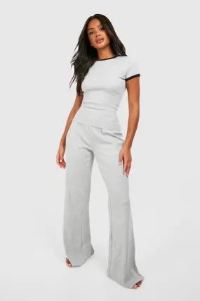 Lounge Grey Rib Wide Leg Pants