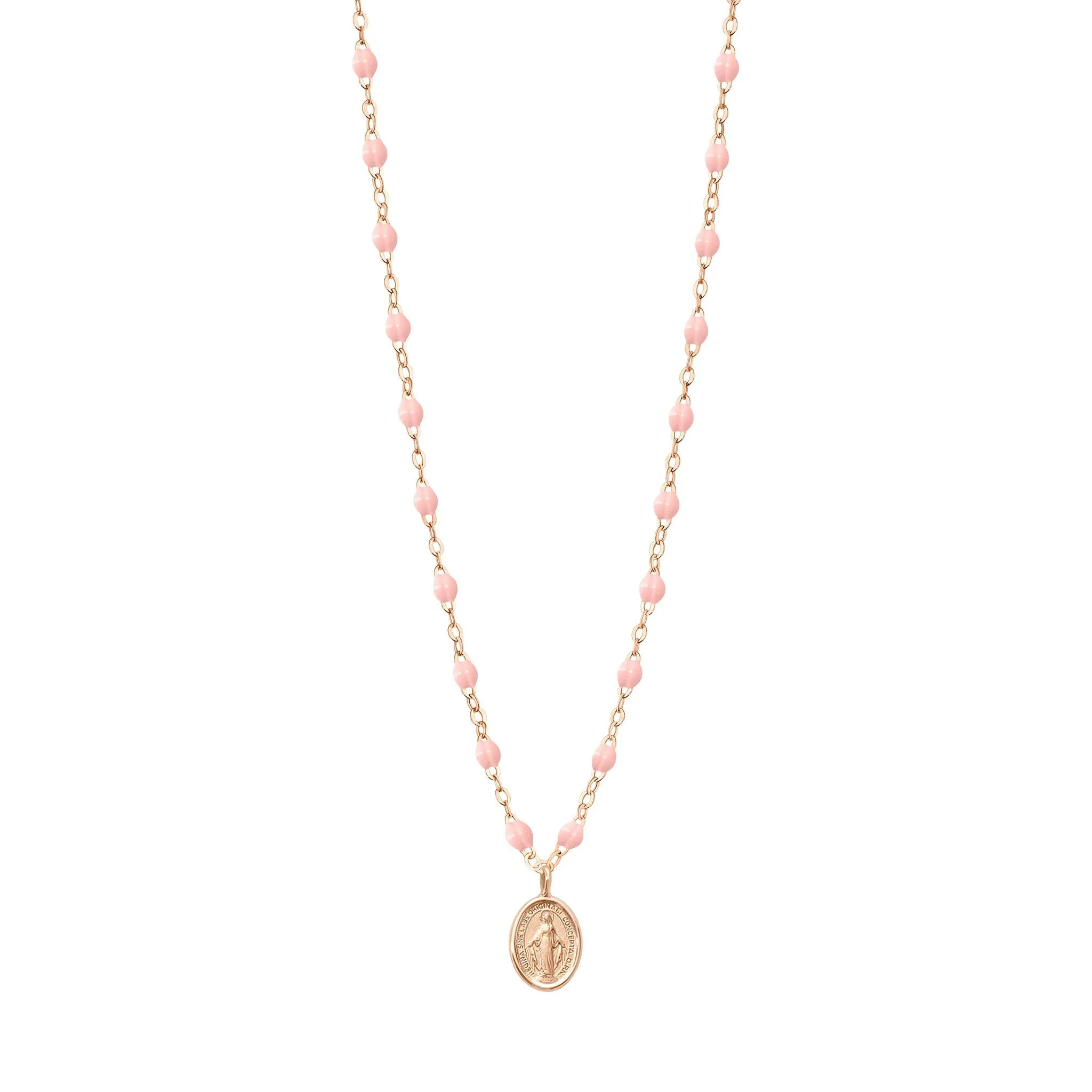 Madone Charm Classic Gigi Baby Pink necklace, Rose Gold, 16.5