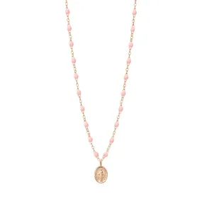 Madone Charm Classic Gigi Baby Pink necklace, Rose Gold, 16.5