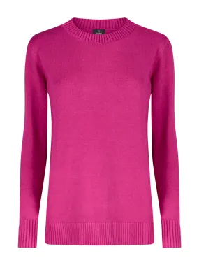 Maglia girocollo in EcoViscosa - Fuchsia Purple