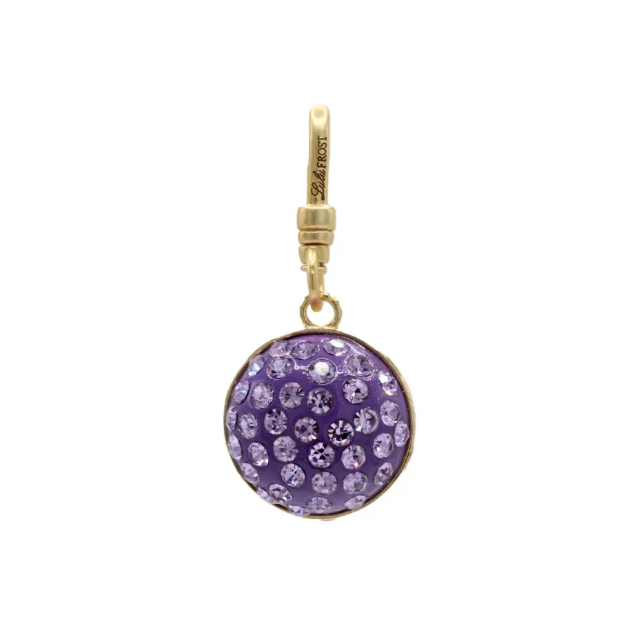 Major Color Double Purple Resin Crystal Dome Charm