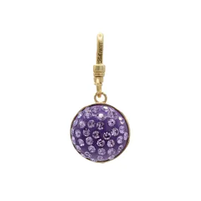 Major Color Double Purple Resin Crystal Dome Charm