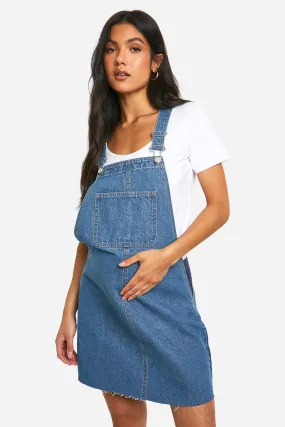 Maternity Denim Pinafore Dress